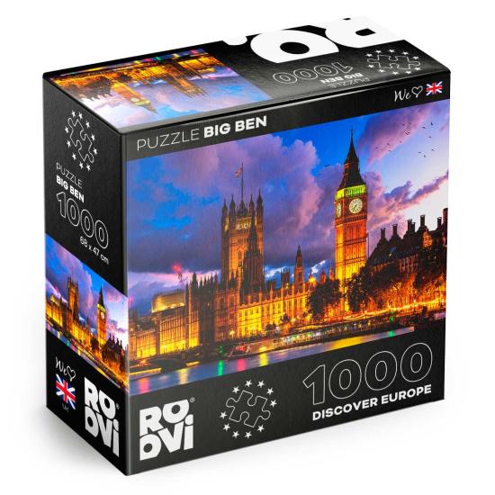 Puzzle Roovi Big Ben, Londres, Reino Unido de 1000 Peças Puzzle Roovi Big Ben, Londres, Reino Unido de 1000 Peças