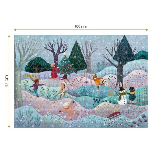 Puzzle Roovi Floresta Mágica, Inverno de 1000 Peças Puzzle Roovi Floresta Mágica, Inverno de 1000 Peças