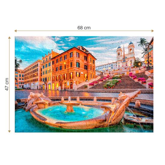 Puzzle Roovi Praça de Espanha, Roma de 1000 Peças Puzzle Roovi Praça de Espanha, Roma de 1000 Peças