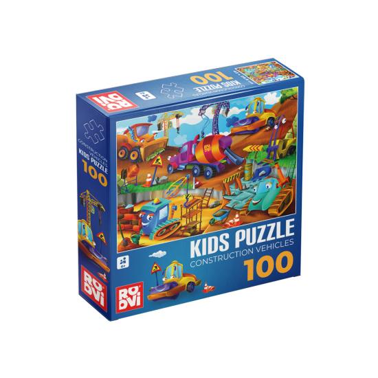 Puzzle Roovi Veículos de Construção de 100 Peças Puzzle Roovi Veículos de Construção de 100 Peças