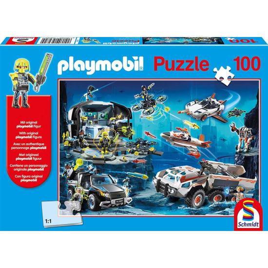 Puzzle Schmidt Playmobil Agentes Especiais de 100 Peças