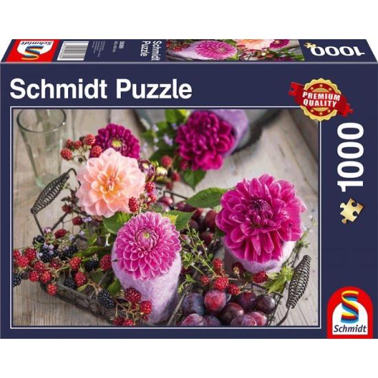 Schmidt Puzzle Ainda Vida de Flores e Framboesas 1000 Peças