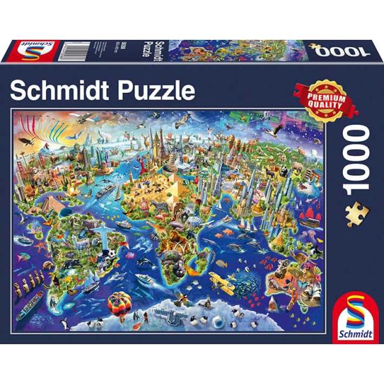 Puzzle Schmidt Descobrindo o Mundo de 1000 Peças