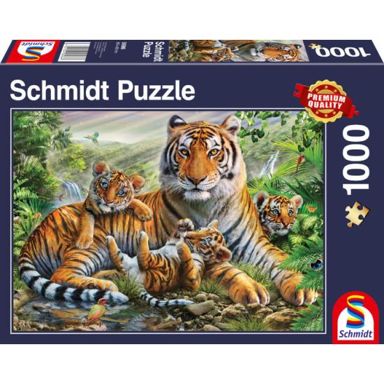 Puzzle Schmidt O Tigre e seus Filhotes de 1000 Pzs
