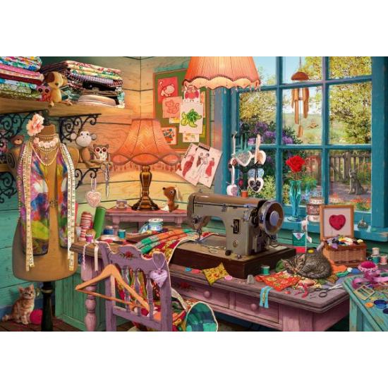 Puzzle Schmidt na Sala de Costura - Puzzles Secretos de 1000 P