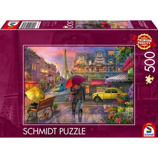 Puzzle Schmidt Charme Parisiense Na Chuva de 500 peças