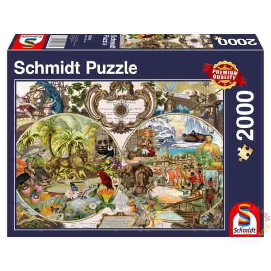 Mapa do mundo exótico de Puzzle Schmidt 2.000 peças