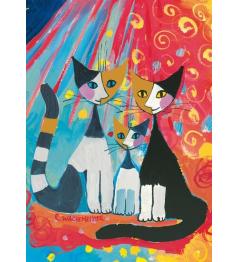 Puzzle Schmidt Família De Gatos Feliz de 1000 Peças