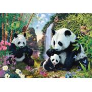 Puzzle Schmidt Família Panda na Cachoeira de 500 peças