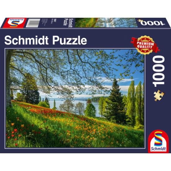 Puzzle Schmidt Tulipas florescendo, ilha Mainau de 1000 Pc
