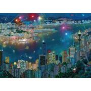 Puzzle Schmidt Fogos de artifício sobre Hong Kong 1000 pe