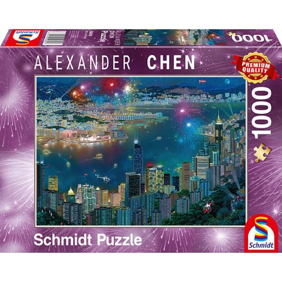 Puzzle Schmidt Fogos de artifício sobre Hong Kong 1000 pe