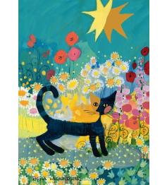 Puzzle Schmidt Gato Em Um Mar De Flores de 1000 Peças