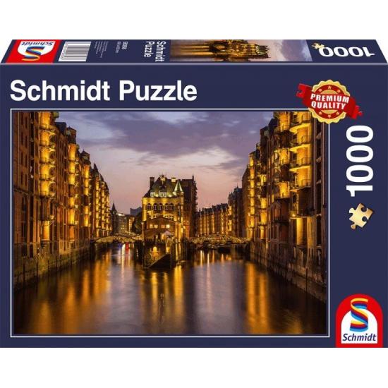 Schmidt Puzzle Hamburg Speicherstadt, Alemanha 1000 peças