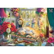 Puzzle Schmidt Hora Do Puzzle Com O Gato de 1000 Peças