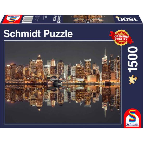 Puzzle Schmidt Skyline de Nova York à Noite 1500 peças Puzzle Schmidt Skyline de Nova York à Noite 1500 peças
