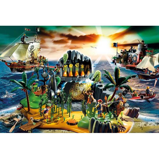 Schmidt Puzzle Ilha dos Piratas Playmobil de 150 Peças