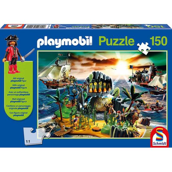 Schmidt Puzzle Ilha dos Piratas Playmobil de 150 Peças