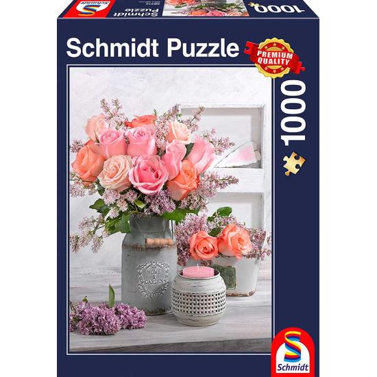 Jardim de Puzzle Schmidt com rosas 1000 peças