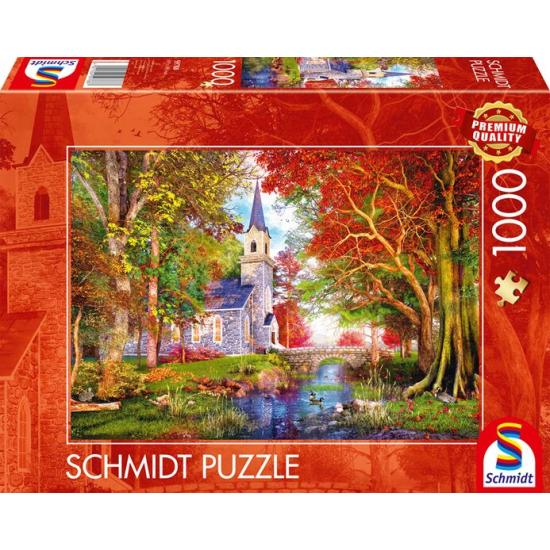 Puzzle Schmidt A Capela Outonal de 1000 Peças Puzzle Schmidt A Capela Outonal de 1000 Peças