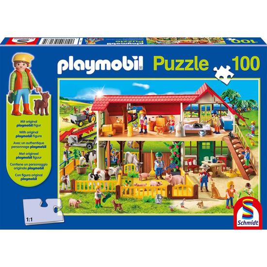 Puzzle Schmidt A Fazenda Playmobil de 100 Peças