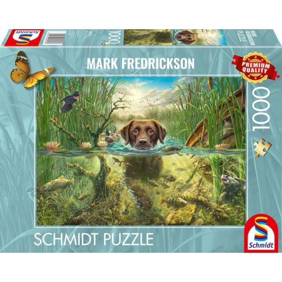 Puzzle Schmidt Um Labrador Chocolate Dá Um Mergulho Refrescante
