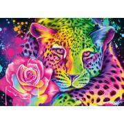 Puzzle Schmidt Leopardo Arco-íris Néon de 1000 Peças