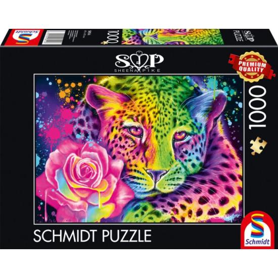 Puzzle Schmidt Leopardo Arco-íris Néon de 1000 Peças Puzzle Schmidt Leopardo Arco-íris Néon de 1000 Peças