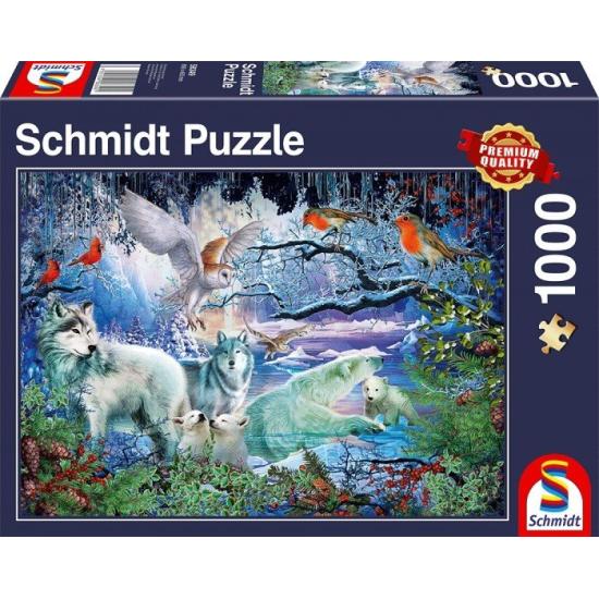 Puzzle Schmidt Lobos na Floresta no Inverno de 1000 Peças Puzzle Schmidt Lobos na Floresta no Inverno de 1000 Peças