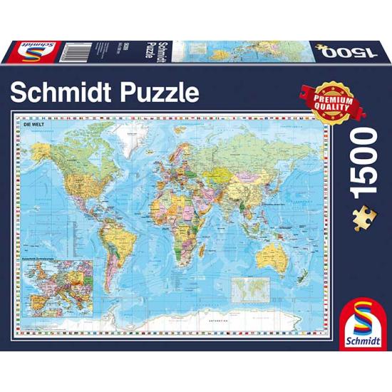 Puzzle Schmidt Mapa do Mundo de 1500 peças