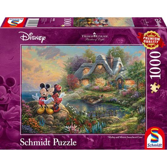 Puzzle Schmidt Mickey e Minnie Cala del Amor de 1000 peças