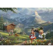 Puzzle Schmidt Mickey e Minnie nos Alpes de 1000 peças