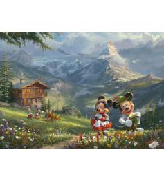 Puzzle Schmidt Mickey e Minnie nos Alpes de 1000 peças