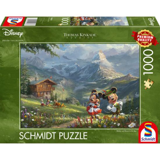 Puzzle Schmidt Mickey e Minnie nos Alpes de 1000 peças