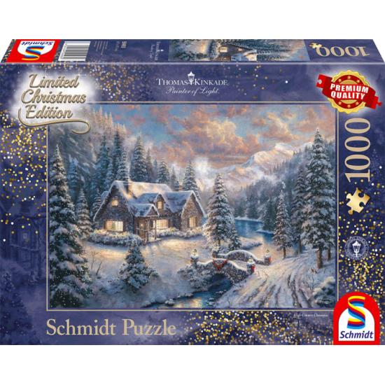 Schmidt Puzzle Montanhas Nevadas no Natal 1000 Peças