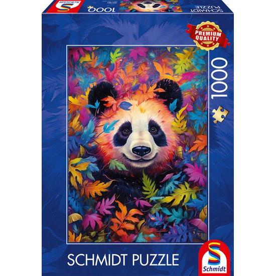 Puzzle Schmidt Panda Em Uma Floresta Com Cores De Arco-Íris 1000