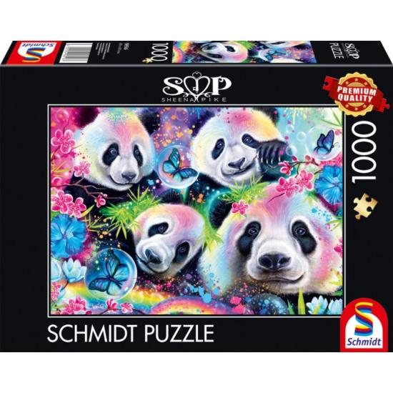 Puzzle Schmidt Pandas Arco-íris Neon de 1000 Peças