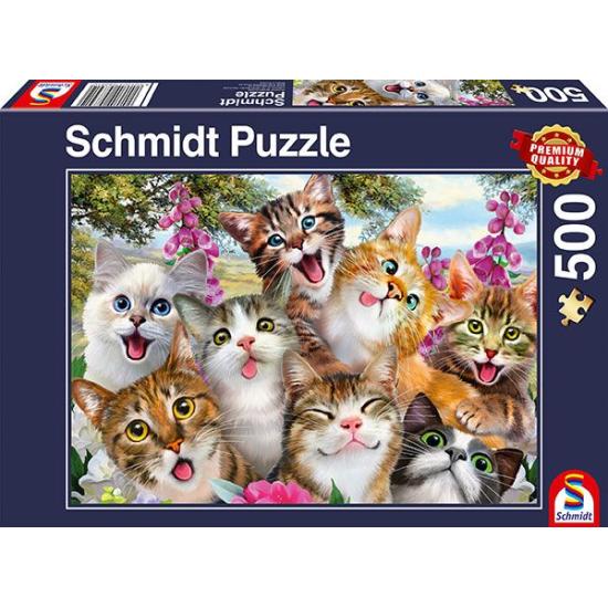 Puzzle Schmidt Selfie de Gatos de 500 peças