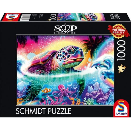 Puzzle Schmidt Tartaruga Neon de 1000 Peças