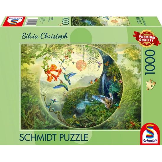 Puzzle Schmidt Yin-Yang Floresta De Beija-Flores 1000 Pçs