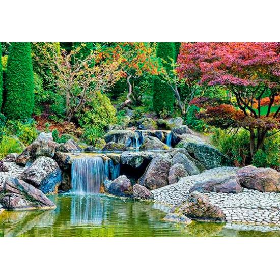 Puzzle Step Puzzle Cachoeira no Jardim Japonês, Alemanha de 560 Puzzle Step Puzzle Cachoeira no Jardim Japonês, Alemanha de 560