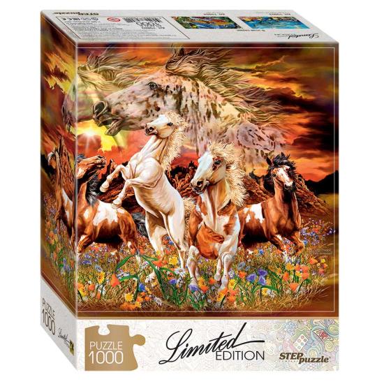 Puzzle Step Puzzle Encontre 16 Cavalos de 1000 peças Puzzle Step Puzzle Encontre 16 Cavalos de 1000 peças