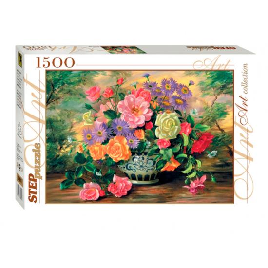Puzzle Step Puzzle Flores Em Um Vaso de 1500 Peças