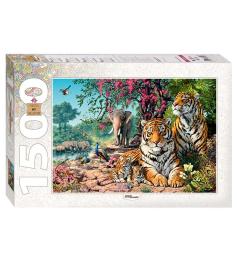 Puzzle Step Puzzle Tigres de 1500 Peças