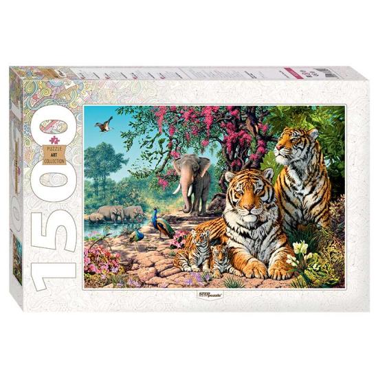 Puzzle Step Puzzle Tigres de 1500 Peças