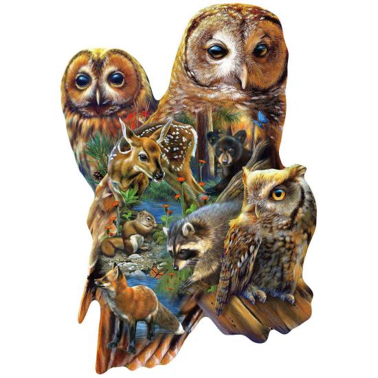 Puzzle SunsOut Woodland Owls XXL 1000 peças