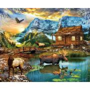 Puzzle SunsOut White Mountain Cabin 1000 Peças