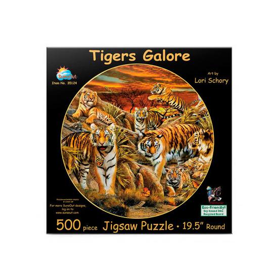 Puzzle SunsOut Circular Manada de Tigres XXL 500 Pçs Puzzle SunsOut Circular Manada de Tigres XXL 500 Pçs