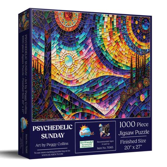 Puzzle SunsOut Domingo Psicodélico de 1000 peças Puzzle SunsOut Domingo Psicodélico de 1000 peças
