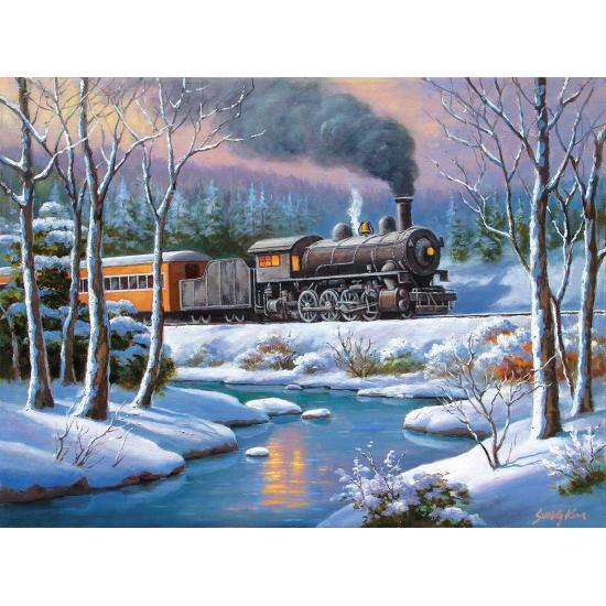 Puzzle SunsOut Expresso Floresta de Inverno de 1000 Peças Puzzle SunsOut Expresso Floresta de Inverno de 1000 Peças